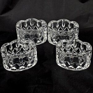 4 Gorham King Edward Napkin Rings oval Crystal Germany vintage holders